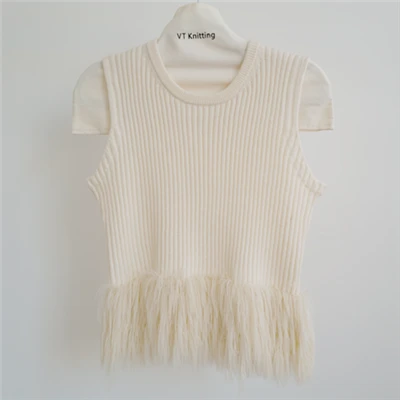ホワイト ニットベスト Women's