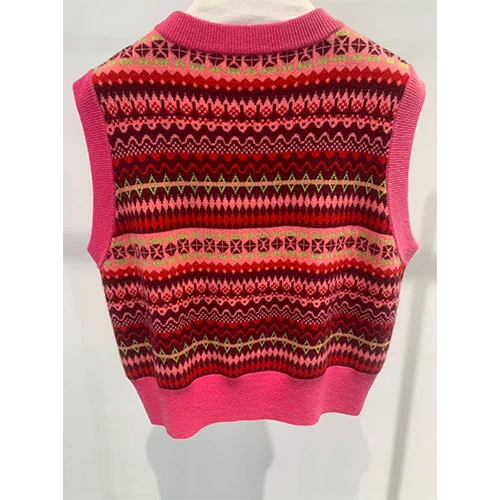 Wholegarment Knitted Sleeveless Sweater Vest high quality
